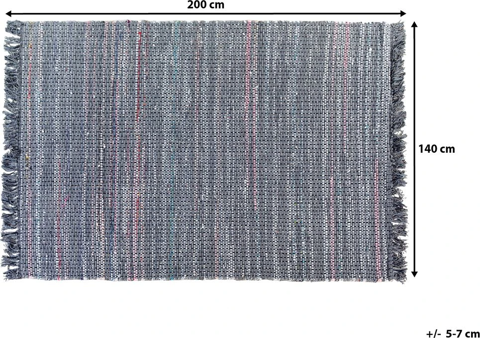 Beliani Kilimas BESNI pilkas 140 x 200 cm medvilninis