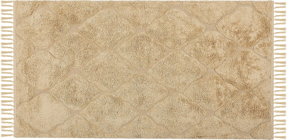 Beliani Kilimas SANLIURFA Smėlio spalvos 80 x 150 cm Medvilninis