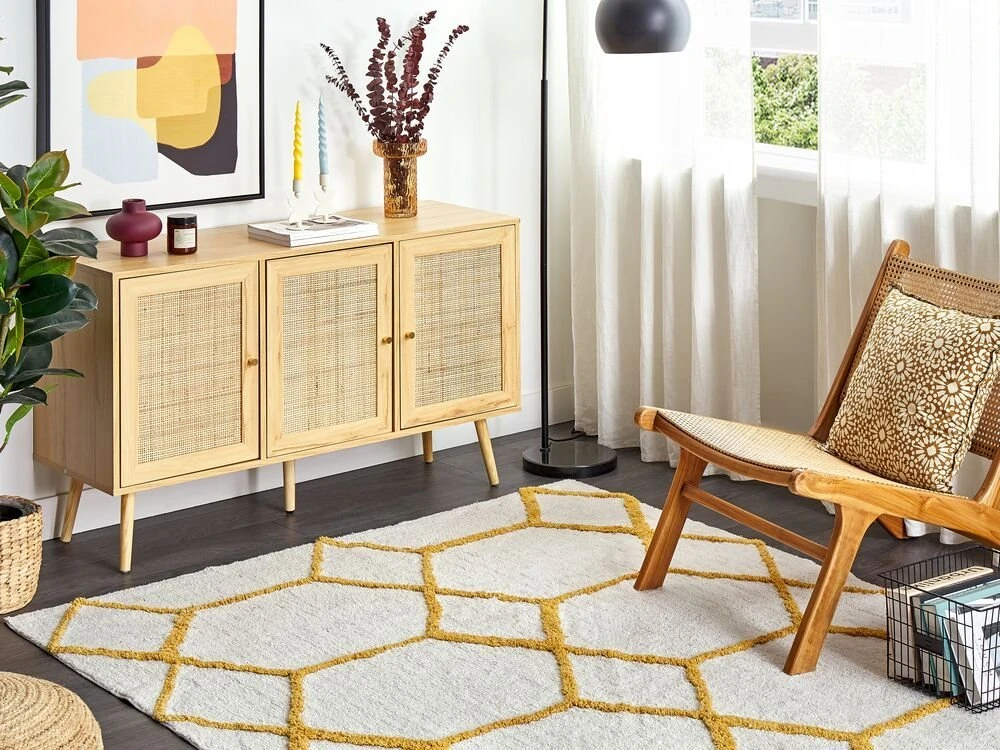 Beliani Kilimas BEYLER baltas 160 x 230 cm medvilninis