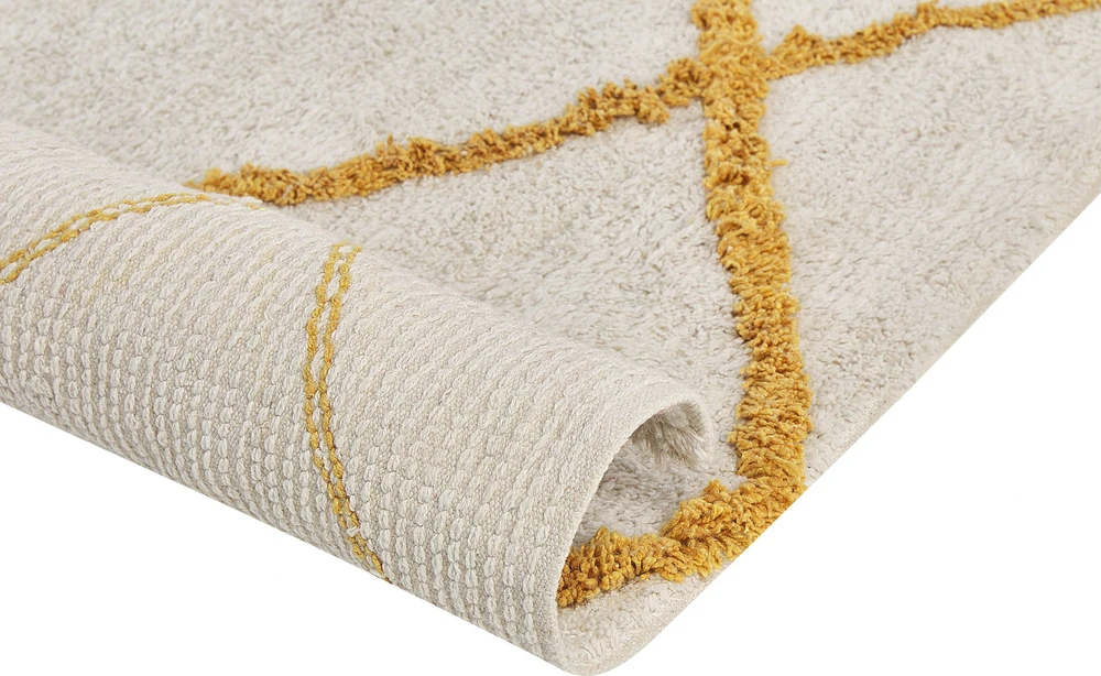Beliani Kilimas BEYLER baltas 160 x 230 cm medvilninis