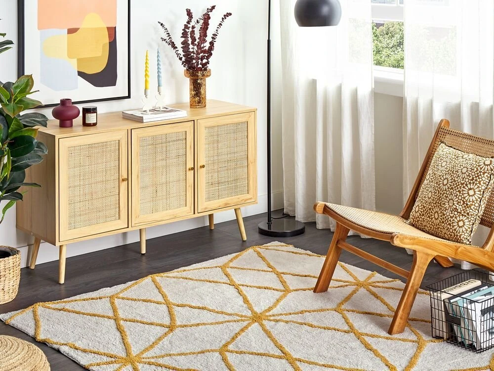 Beliani Kilim MARAND geltonas 160 x 230 cm medvilninis