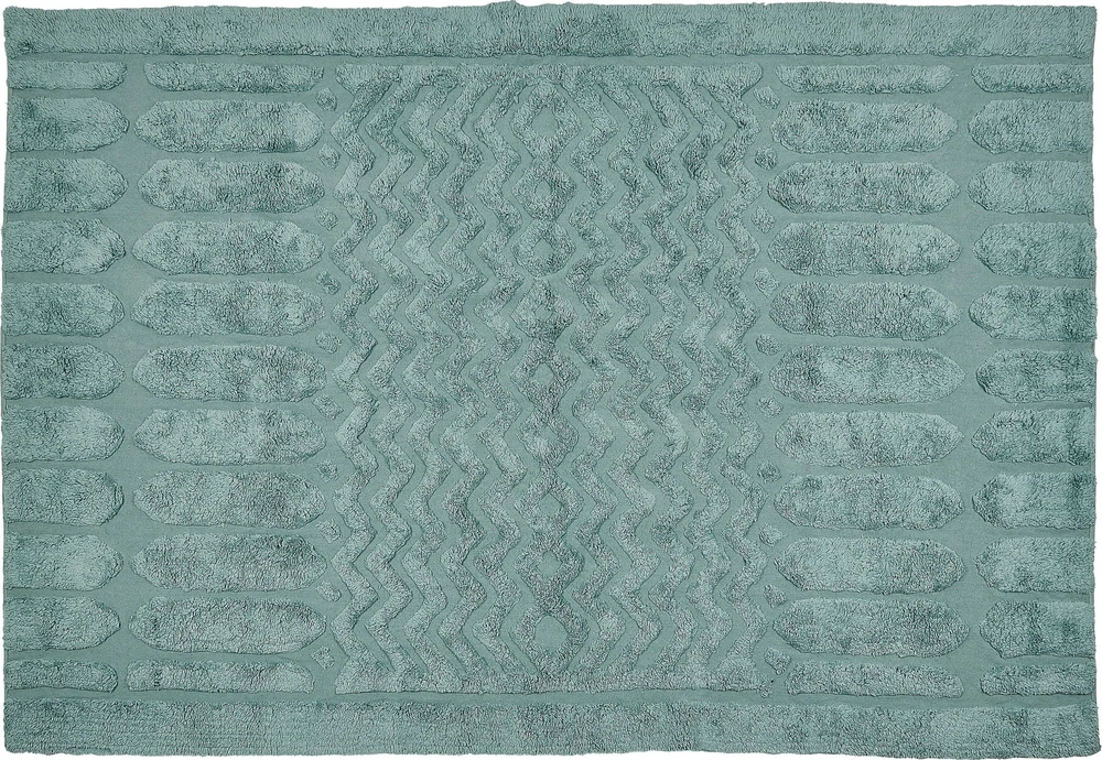 Beliani Kilimas SIRNAK mėtų spalvos 140 x 200 cm medvilninis