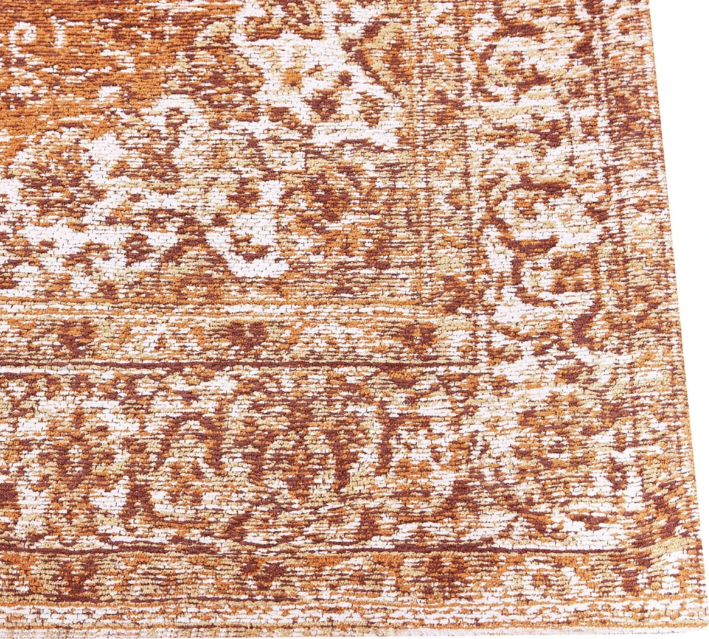 Beliani Kiliminis HAYA oranžinis 160 x 230 cm medvilninis