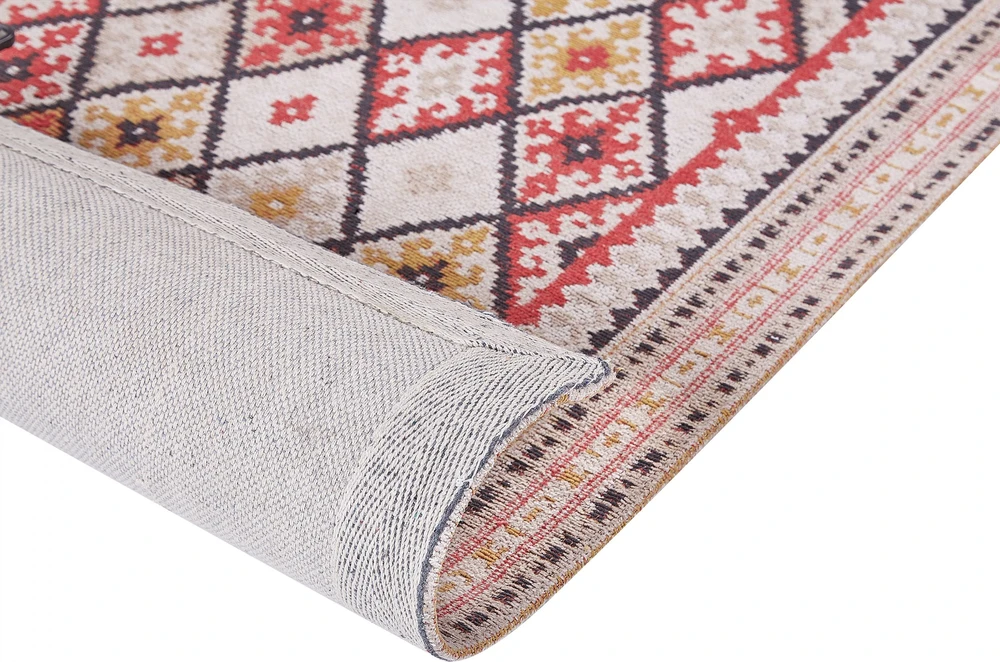 Beliani Kilimas ANADAG raudonas 80 x 150 cm medvilninis