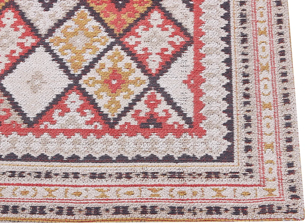Beliani Kilimas ANADAG raudonas 80 x 150 cm medvilninis