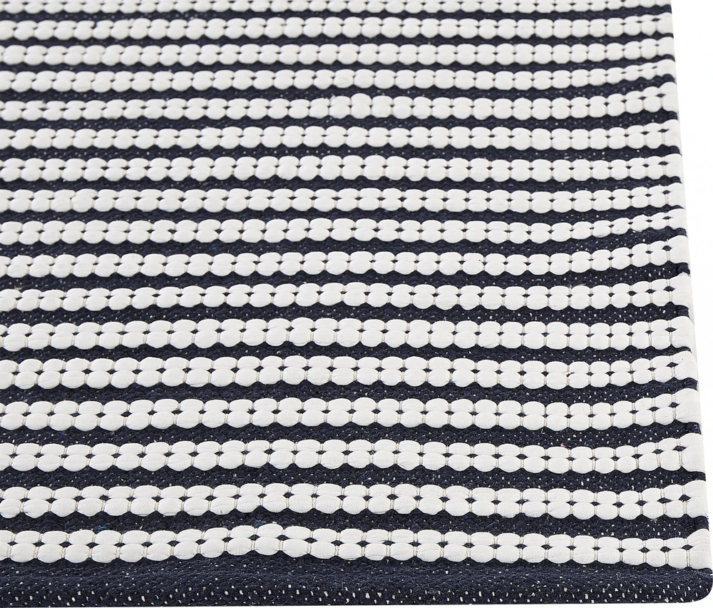 Beliani Kilimas SOFULU tamsiai mėlynas 80 x 150 cm medvilninis