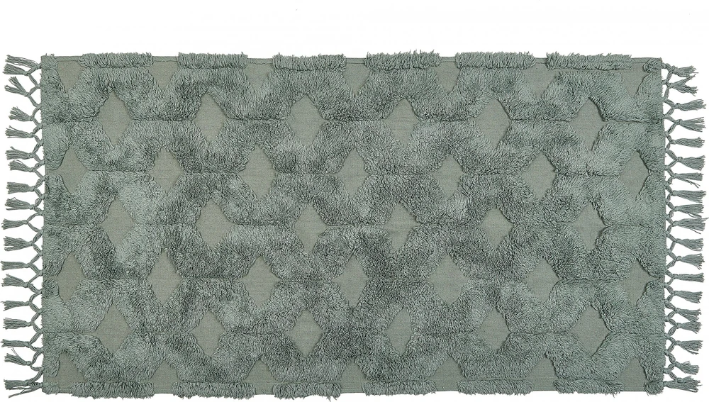 Beliani Kilimas KARS žalias 80 x 150 cm medvilninis