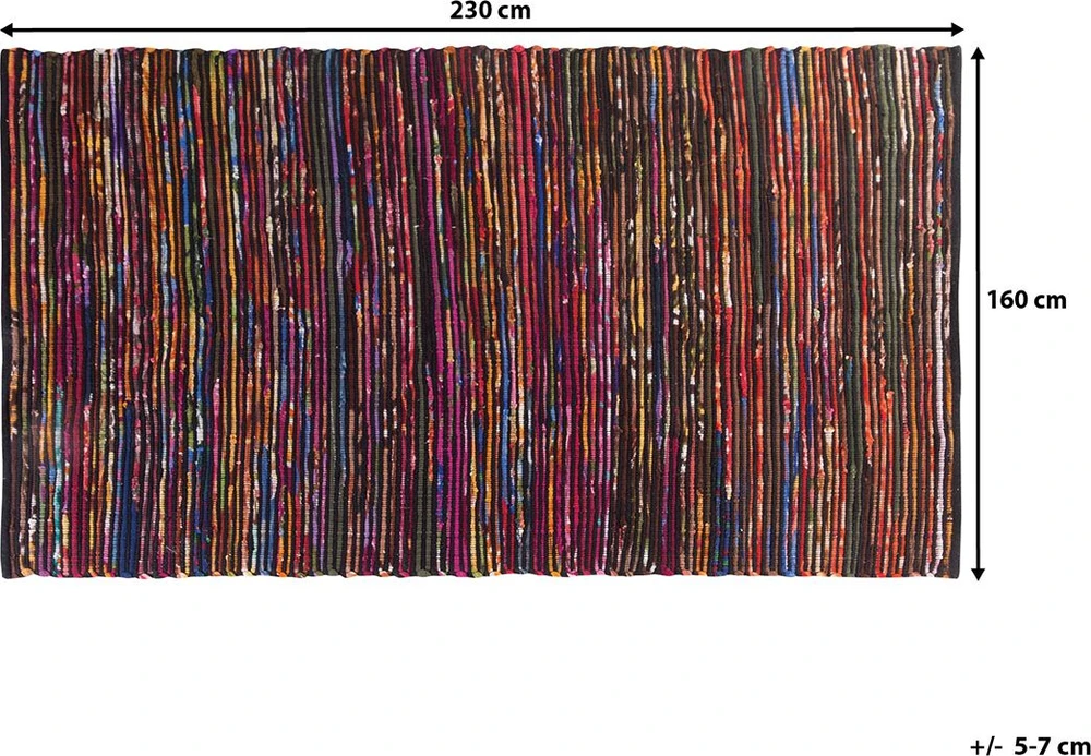 Beliani Kilimas BARTIN juodas 160 x 230 cm