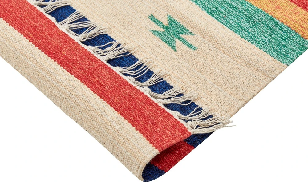 Beliani Kilimas MARGARA spalvotas 140 x 200 cm medvilninis Kilim
