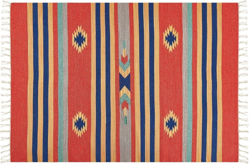 Beliani Kilim kilimas HATIS spalvotas 140 x 200 cm medvilninis