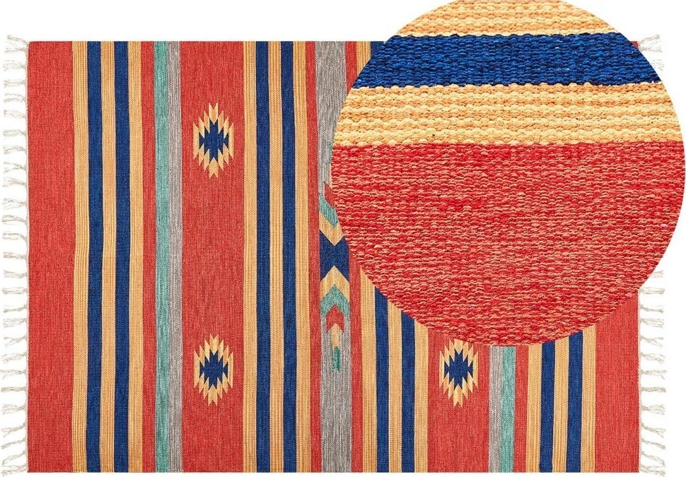 Beliani Kilim kilimas HATIS spalvotas 140 x 200 cm medvilninis