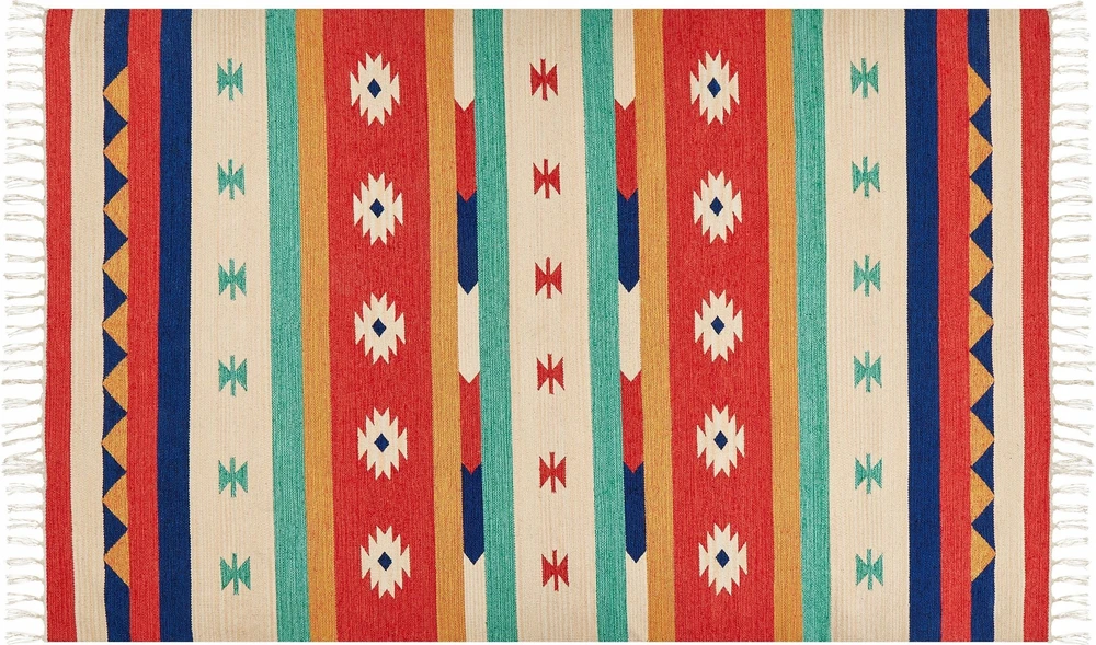 Beliani Kilimas MARGARA spalvotas 140 x 200 cm medvilninis Kilim