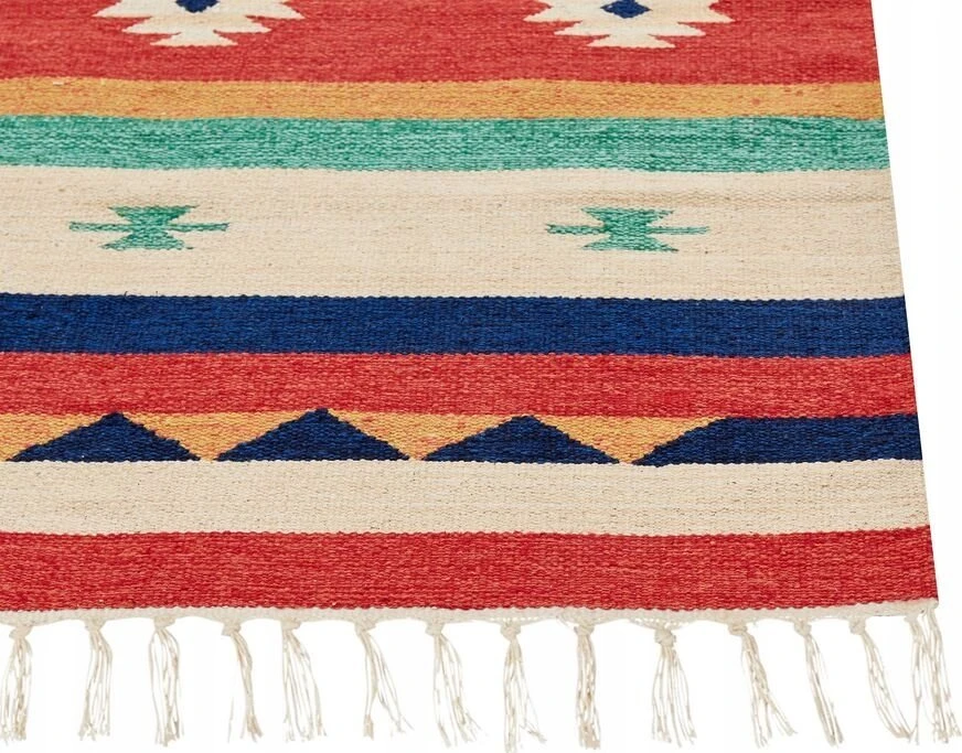 Beliani Kilimas MARGARA spalvotas 140 x 200 cm medvilninis Kilim