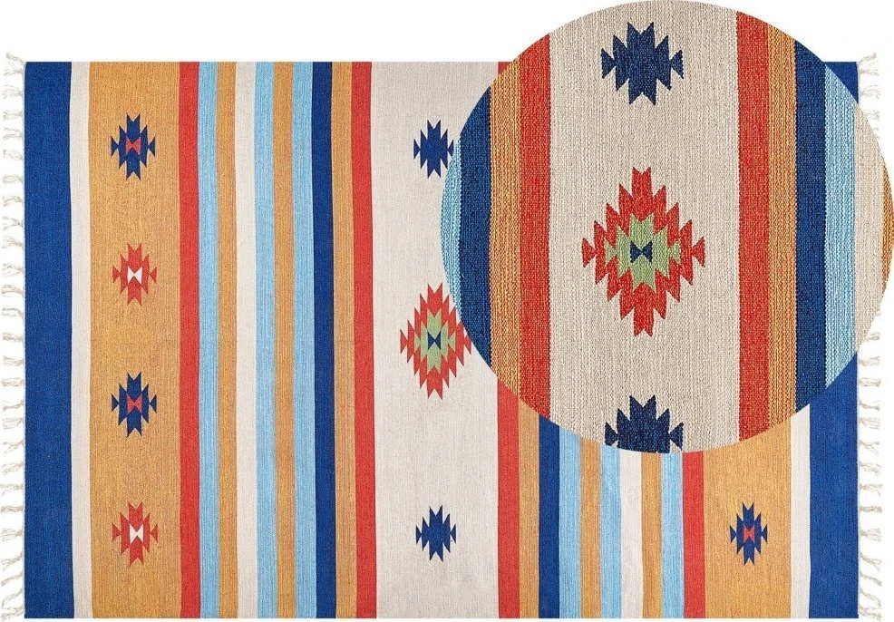 Beliani Kilimas TARONIK spalvotas 200 x 300 cm medvilninis Kilim