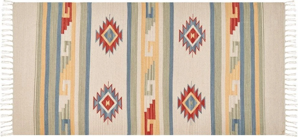 Beliani medvilninis Kilim kilimas 80 x 150 cm Daugiaspalvis APARAN