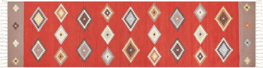 Beliani Kilimas LORUT spalvotas 80 x 300 cm medvilninis Kilim