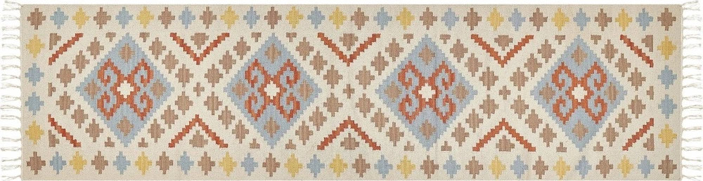 Beliani Kiliminis kilimas ATAN Spalvotas 80 x 300 cm Medvilninis