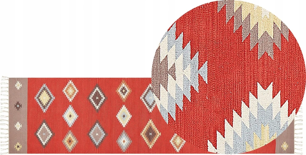 Beliani Kilimas LORUT spalvotas 80 x 300 cm medvilninis Kilim