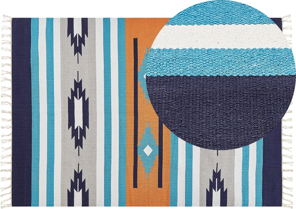 Beliani Kilimas NORATUS spalvingas 200 x 300 cm medvilninis kilim