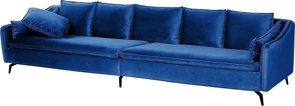 Beliani 4 vietų sofa AURE, aksominė, tamsiai mėlyna