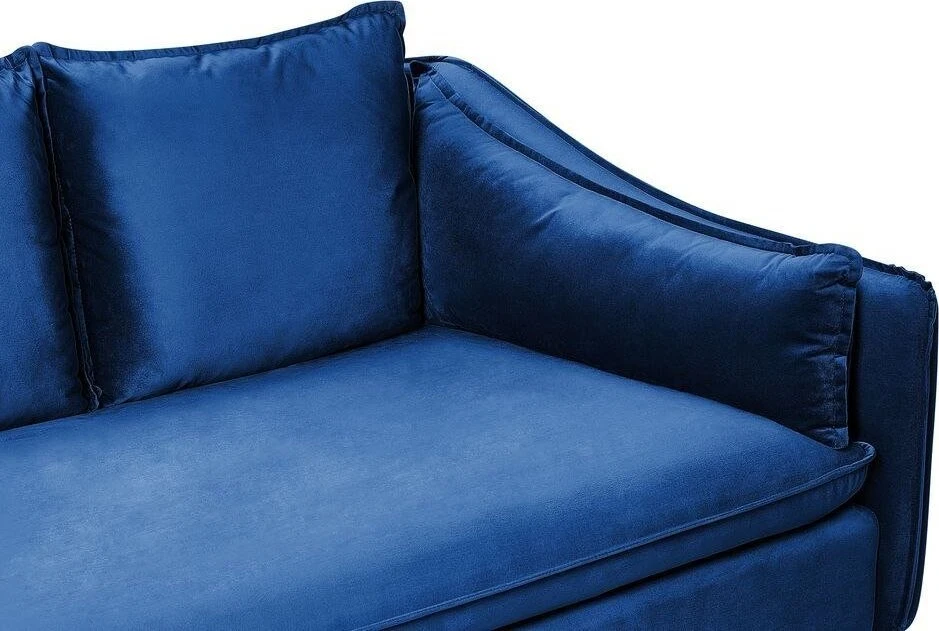 Beliani 4 vietų sofa AURE, aksominė, tamsiai mėlyna
