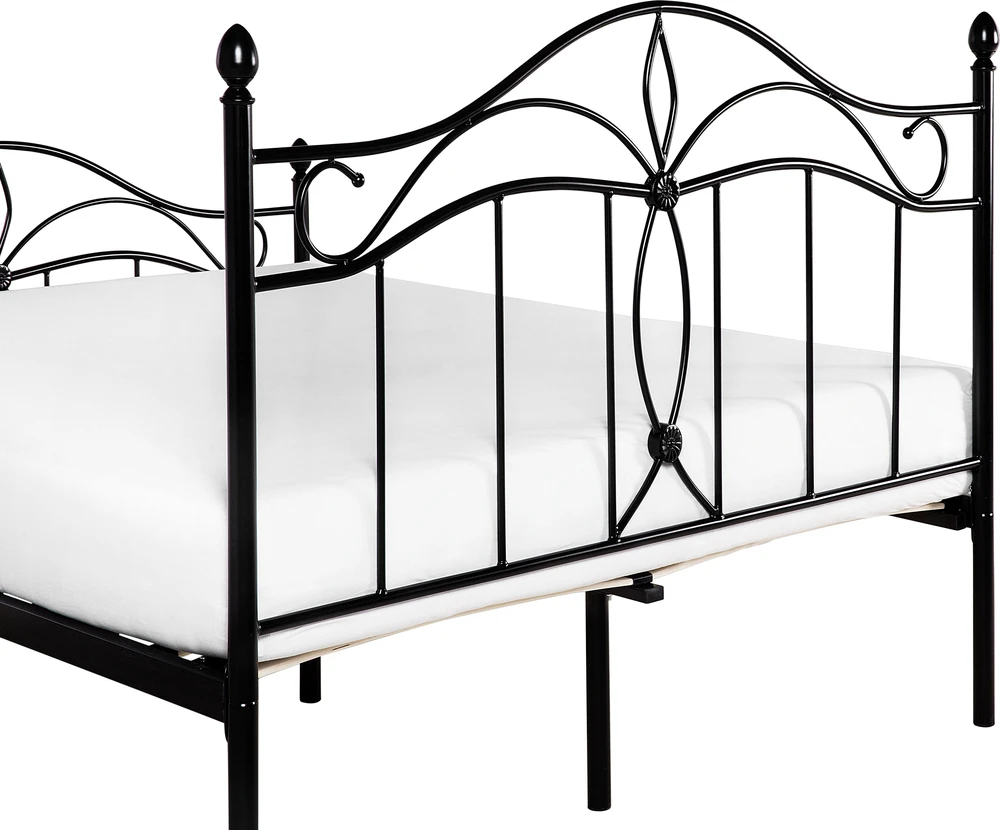 Beliani Metalinė lova ANTLIA 140 x 200 cm, juoda