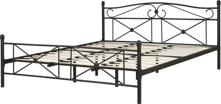 Beliani Metalinė lova RODEZ 180 x 200 cm, juoda