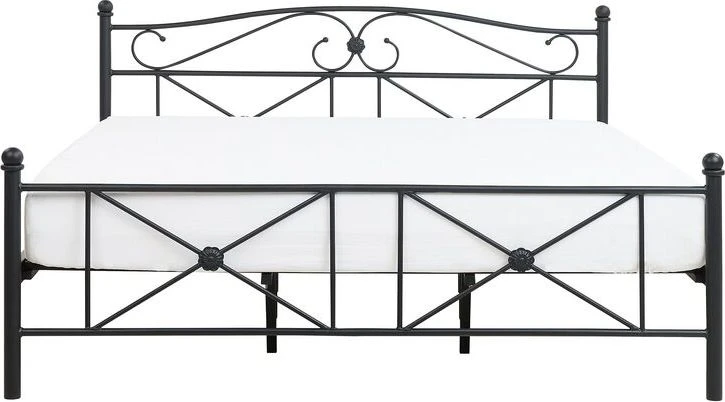 Beliani Metalinė lova RODEZ 180 x 200 cm, juoda