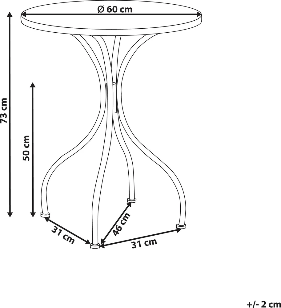 Beliani Bistro staliukas CARIATI 60 cm juodas