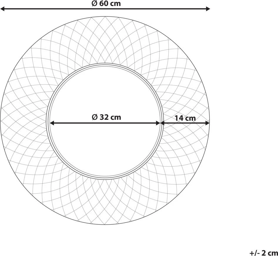 Beliani Sieninis veidrodis COMBE 60 cm metalinis auksinis