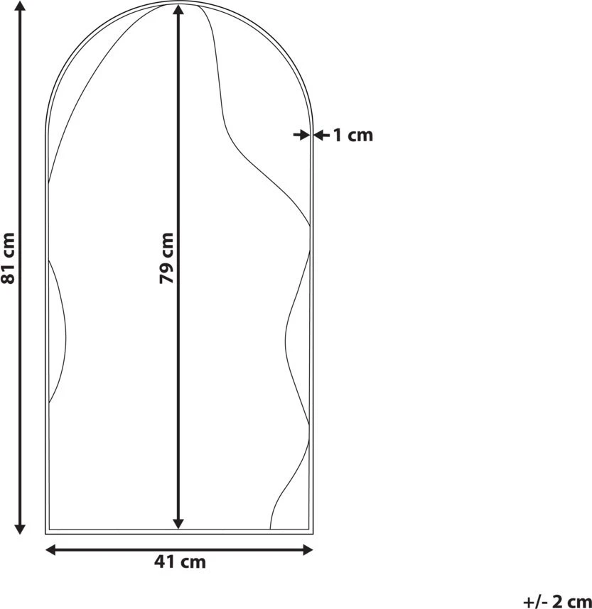 Beliani Sieninis veidrodis COLOMBIER 41 cm 81 cm metalinis auksinis