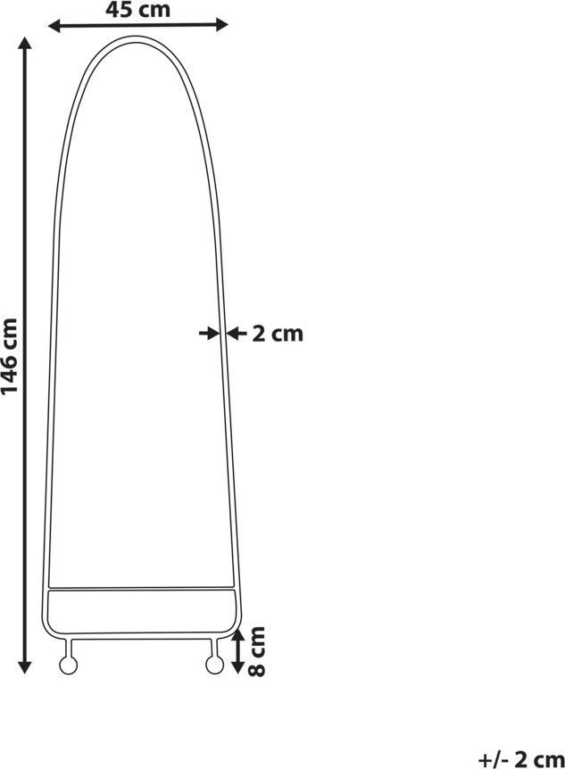 Beliani Sieninis veidrodis PARNAY 45 cm 146 cm Metallinis Alyvuogių spalvos