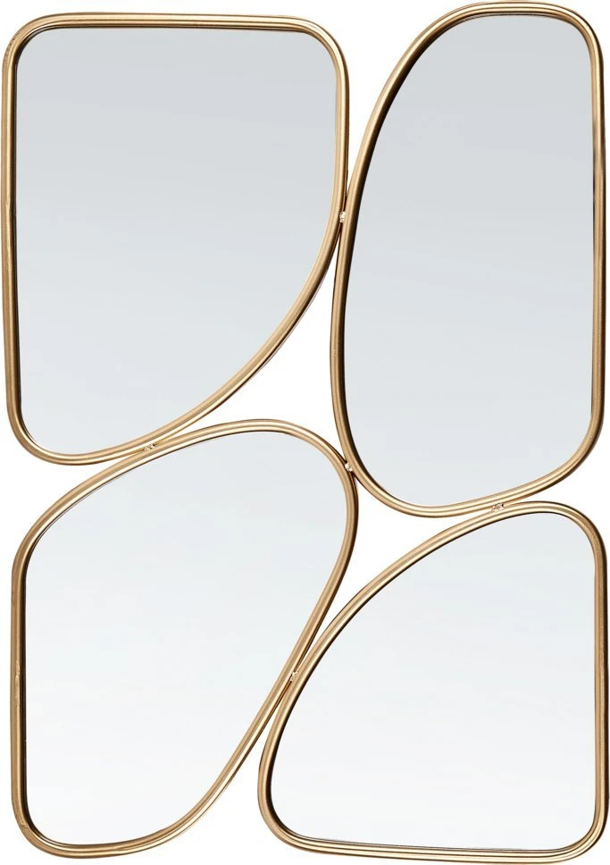 Beliani Sieninis veidrodis DIANCEY 70 cm 100 cm metalinis auksinis