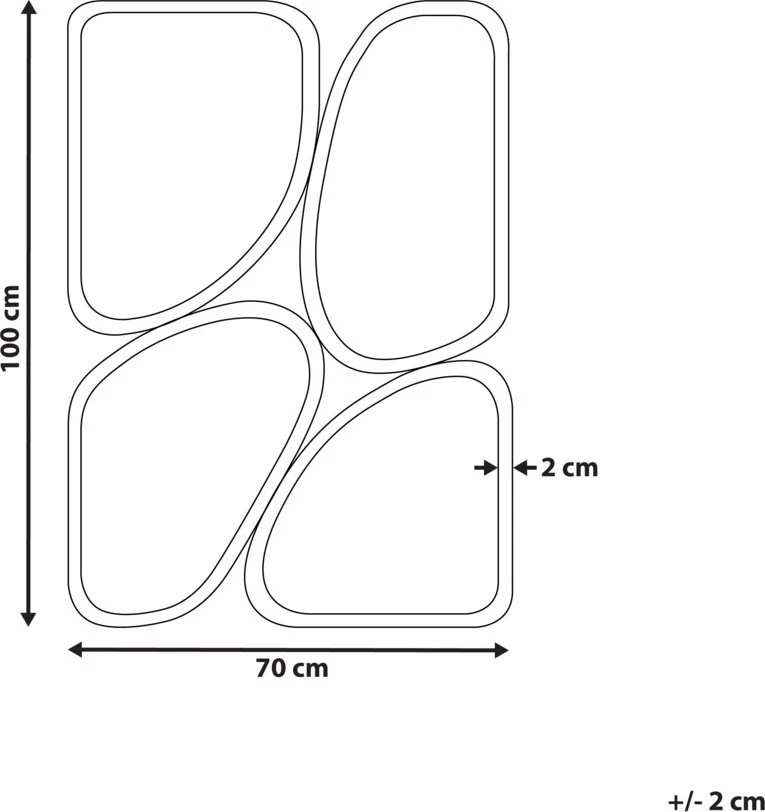 Beliani Sieninis veidrodis DIANCEY 70 cm 100 cm metalinis auksinis