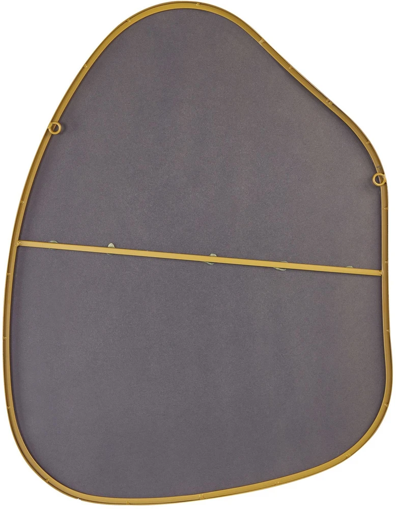 Beliani Sieninis veidrodis PUTEAUX 70 cm 92 cm metalinis auksinis