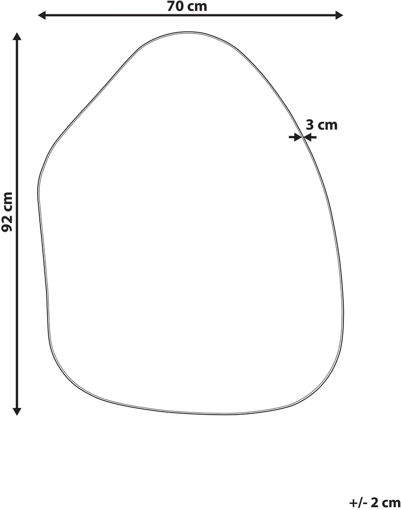 Beliani Sieninis veidrodis PUTEAUX 70 cm 92 cm metalinis auksinis