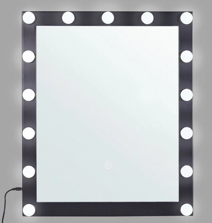 Beliani Vonios veidrodis su LED apšvietimu ODENAS 50 x 60 cm, juodas