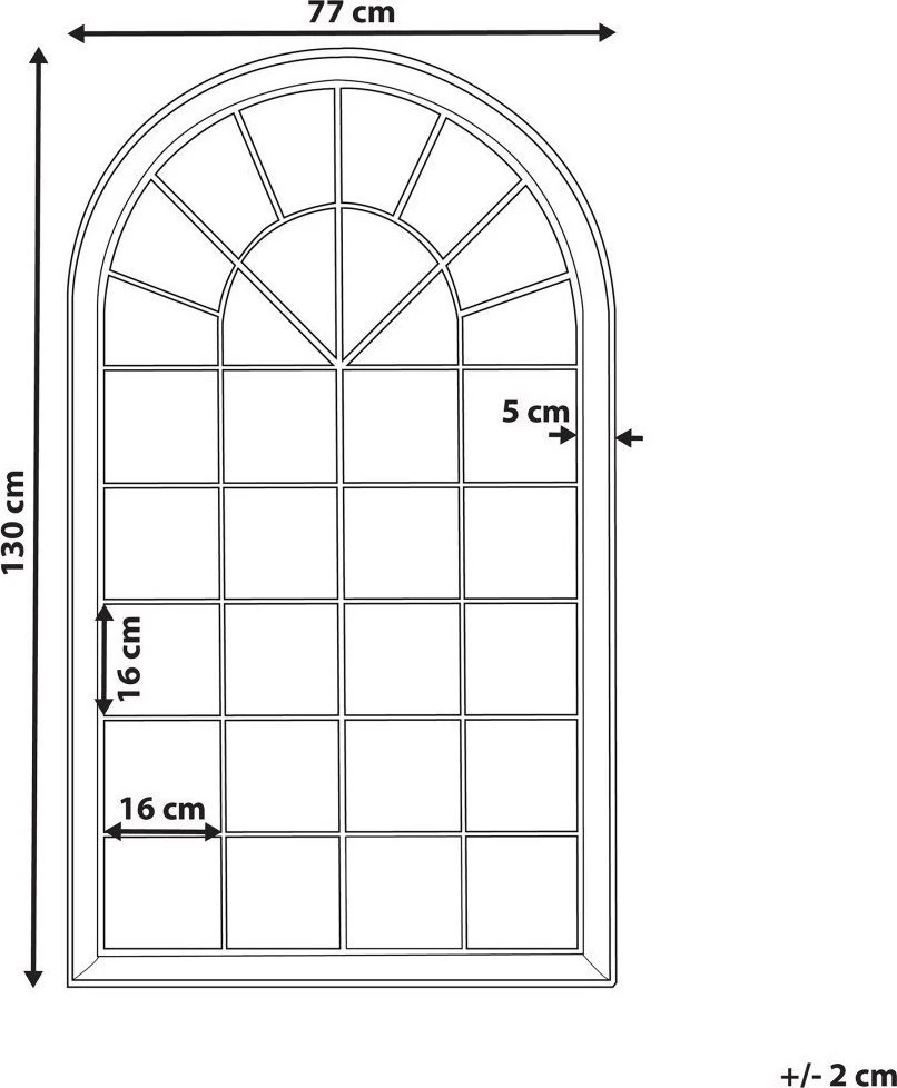 Beliani Sieninis veidrodis TREVOL 77 cm 130 cm metalinis juodas