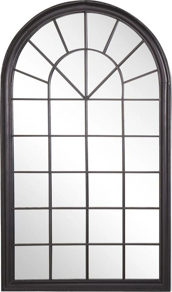 Beliani Sieninis veidrodis TREVOL 77 cm 130 cm metalinis juodas