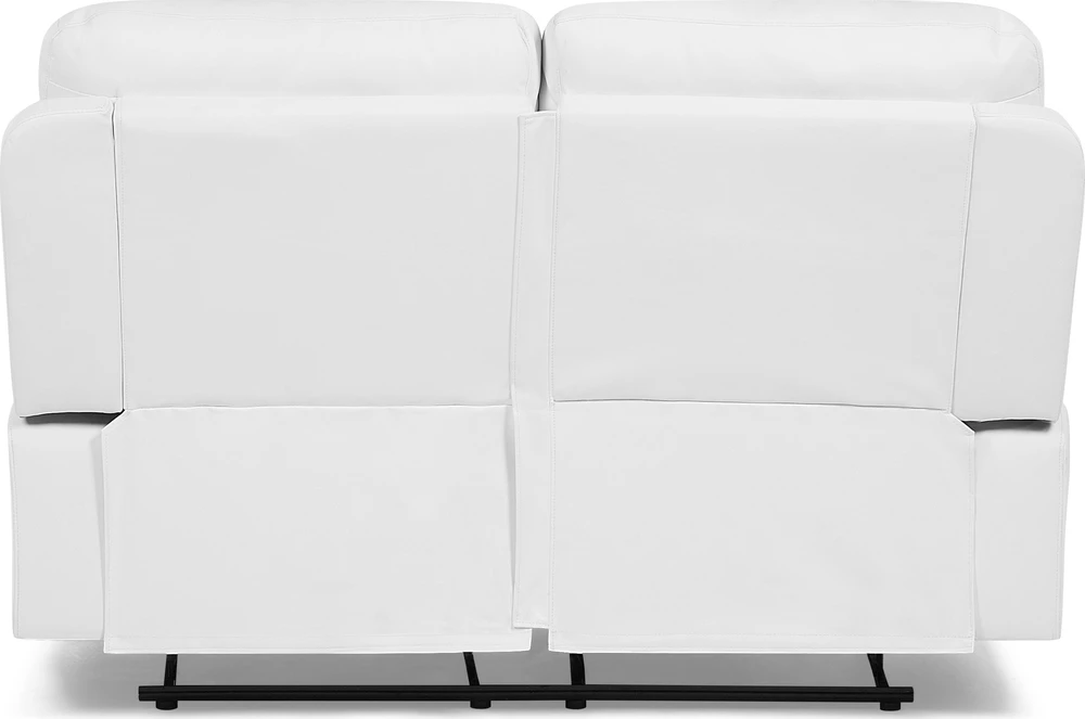 Beliani 2 vietų sofa su rankine relaksacijos funkcija BERGEN, dirbtinė oda, balta
