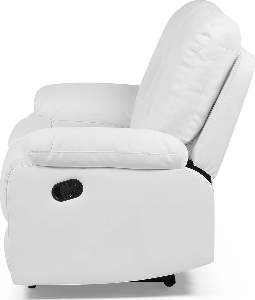 Beliani 2 vietų sofa su rankine relaksacijos funkcija BERGEN, dirbtinė oda, balta