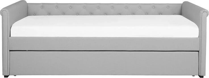 Beliani Išskleidžiama lova LIBOURNE 90 x 200 cm šviesiai pilka