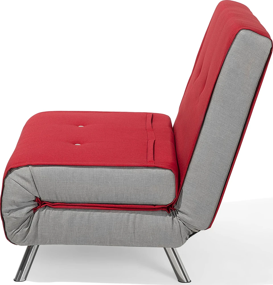 Beliani Viengulė išskleidžiama sofa FARRIS, raudona