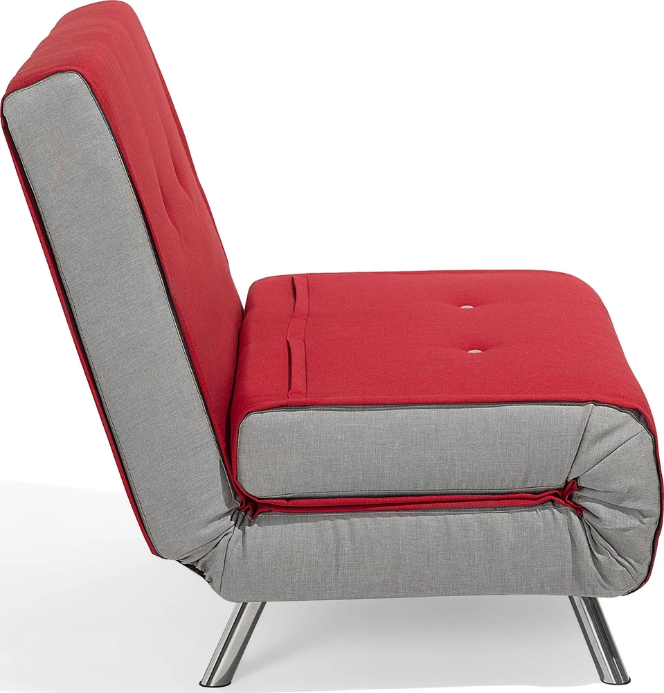 Beliani Viengulė išskleidžiama sofa FARRIS, raudona