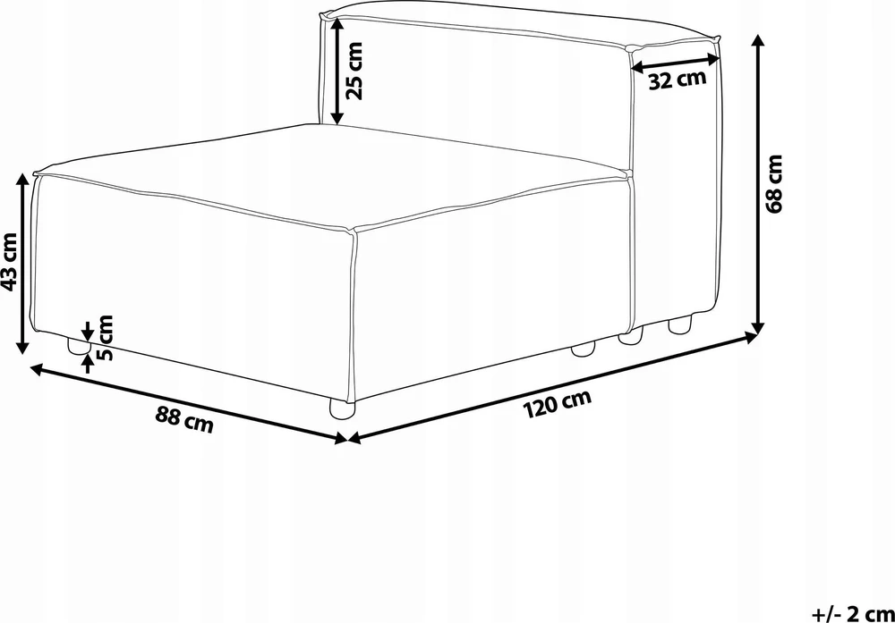 Sofa Beliani Vienvietis modulis APRICA smėlio spalvos iš dirbtinio lino