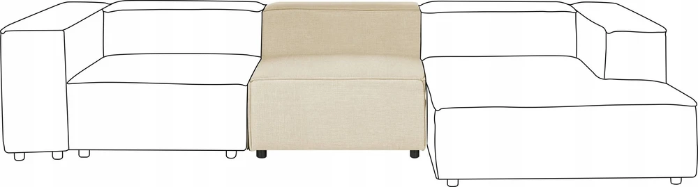 Sofa Beliani Vienvietis modulis APRICA smėlio spalvos iš dirbtinio lino