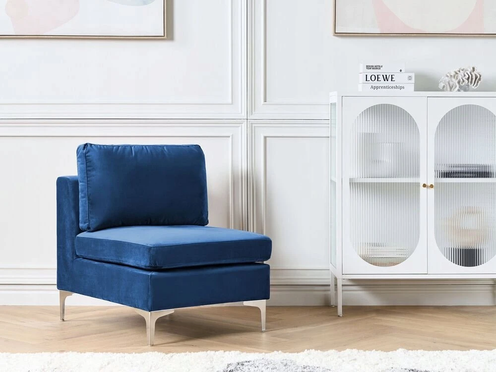 Sofa Beliani Vienvietis modulis EVJA tamsiai mėlynas veliūras