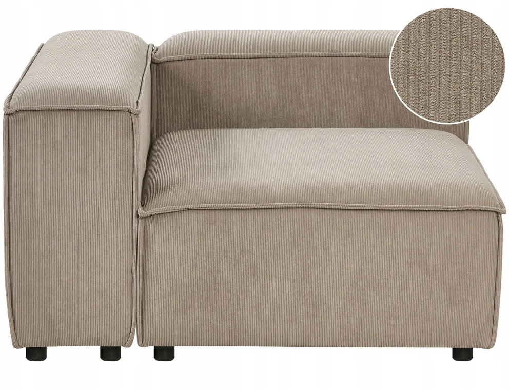 Sofa Beliani Kampinis modulis ARDAL Dešininis šviesiai rudas velvetas