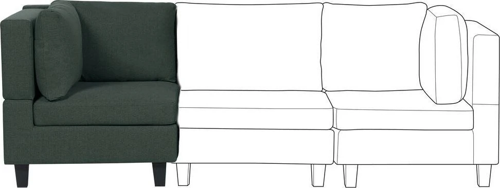 Sofa Beliani Kampinis modulis UNSTAD tamsiai žalias