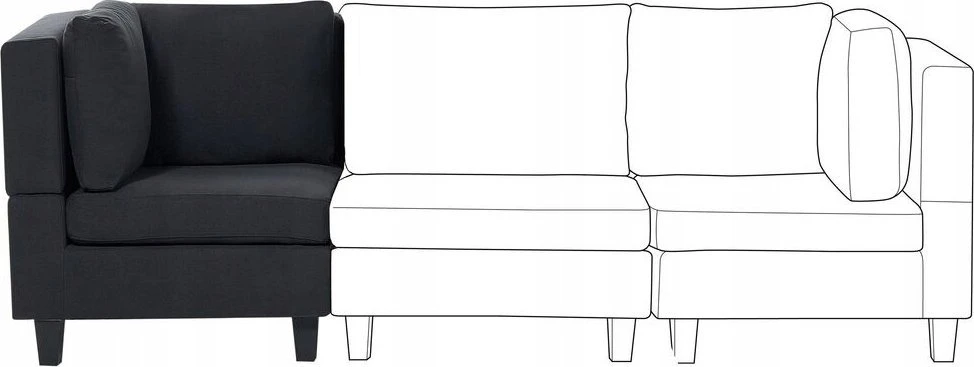 Sofa Beliani Kampinis modulis UNSTAD juodas